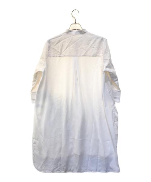 NO ID.（ノーアイディー）NO ID. (ノーアイディー) バンドカラーチェンジングロングシアーSH　454006-787S ホワイト サイズ:2の古着・服飾アイテム