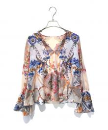 GRACE CONTINENTAL（（グレースコンチネンタル）の古着「花柄ブラウス」｜ベージュ