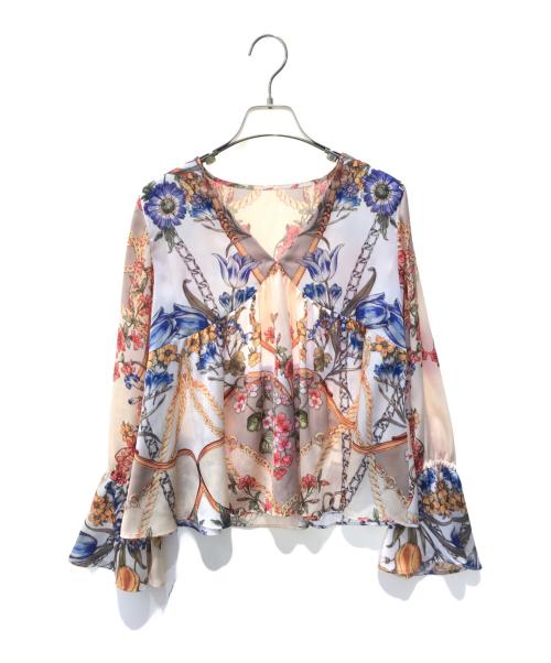 GRACE CONTINENTAL（（グレースコンチネンタル）GRACE CONTINENTAL (（グレースコンチネンタル) 花柄ブラウス ベージュ サイズ:Sの古着・服飾アイテム