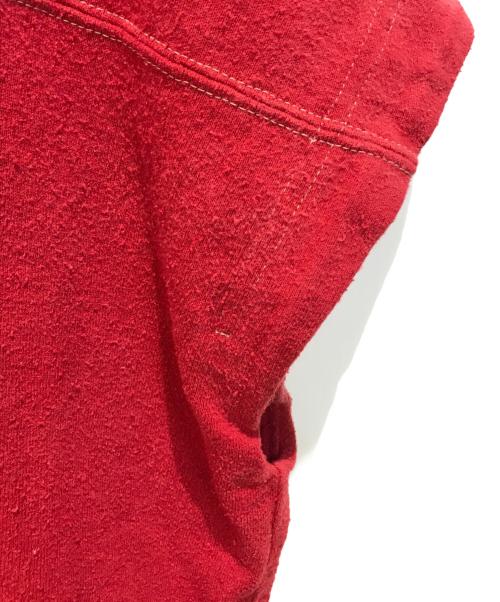 BLURHMS（ブラームス）blurhms (ブラームス) コットンシルクネップフットボールフレンチスリーブTシャツ　BHSW24S10 レッドの古着・服飾アイテム