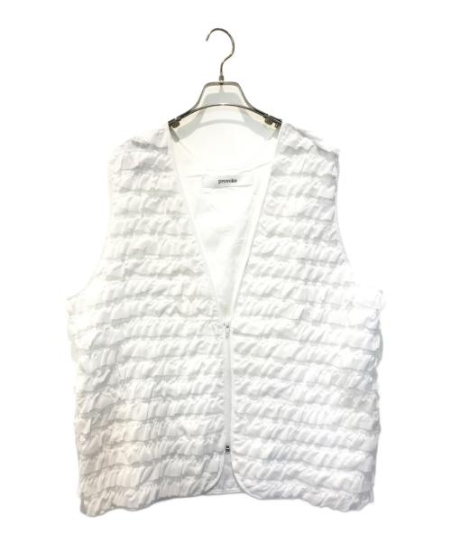 provoke（プロヴォーク）provoke (プロヴォーク) フリルベスト ホワイト サイズ:FREEの古着・服飾アイテム