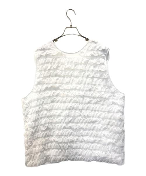 provoke（プロヴォーク）provoke (プロヴォーク) フリルベスト ホワイト サイズ:FREEの古着・服飾アイテム