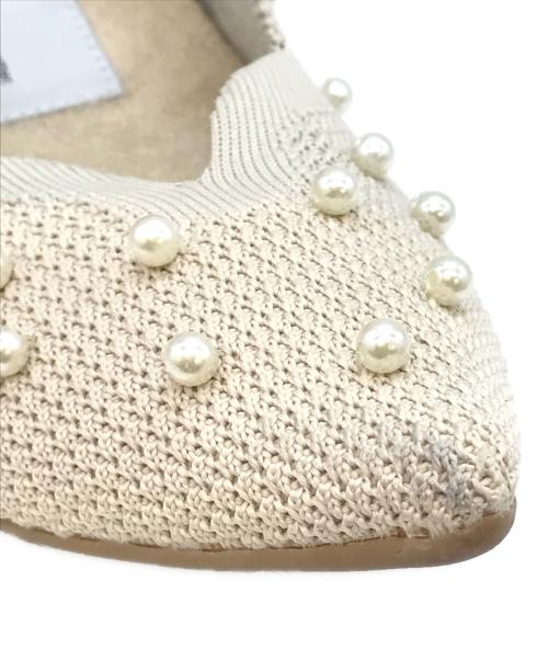 offen（オッフェン）offen (オッフェン) パールフラットシューズ ベージュ サイズ:38の古着・服飾アイテム