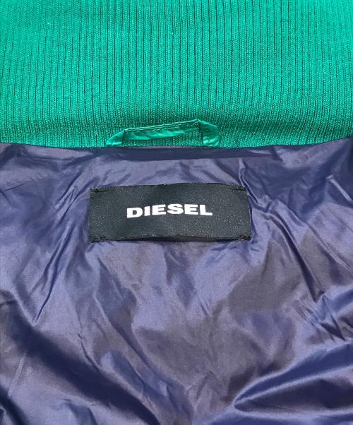 DIESEL（ディーゼル）DIESEL (ディーゼル) ダウンジャケット グリーン×ネイビー サイズ:16(KIDS)の古着・服飾アイテム