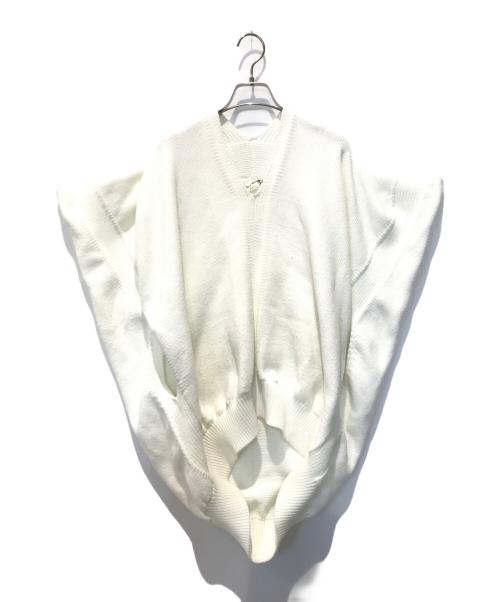 COMME des GARCONS（コムデギャルソン）COMME des GARCONS (コムデギャルソン) 変形ニットベスト ホワイト サイズ:Sの古着・服飾アイテム
