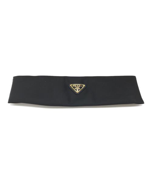 PRADA（プラダ）PRADA (プラダ) ヘアバンド　1IH081 ブラックの古着・服飾アイテム