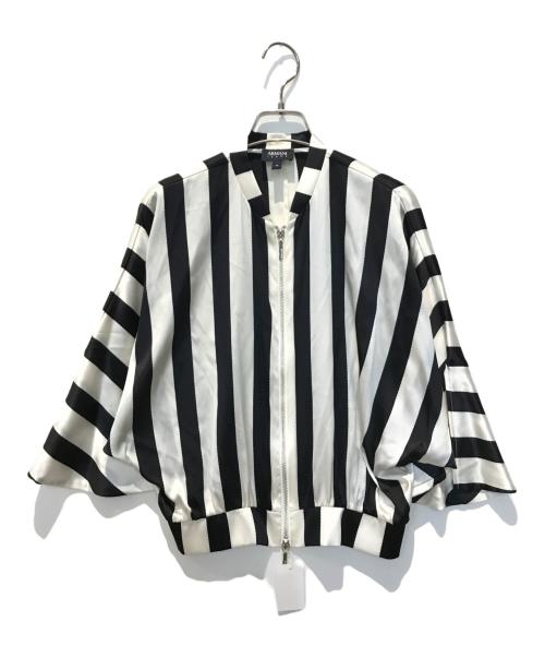 ARMANI JEANS（アルマーニジーンズ）ARMANI JEANS (アルマーニジーンズ) ドルマンジャケット ホワイト×ブラック サイズ:38の古着・服飾アイテム