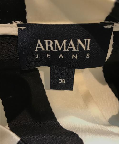 ARMANI JEANS（アルマーニジーンズ）ARMANI JEANS (アルマーニジーンズ) ドルマンジャケット ホワイト×ブラック サイズ:38の古着・服飾アイテム