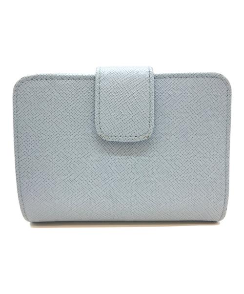 PRADA（プラダ）PRADA (プラダ) 2つ折り財布　1ML018 ライトブルーの古着・服飾アイテム