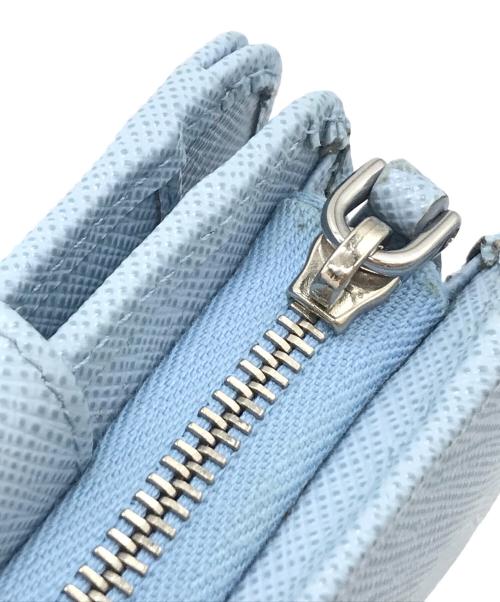 PRADA（プラダ）PRADA (プラダ) 2つ折り財布　1ML018 ライトブルーの古着・服飾アイテム