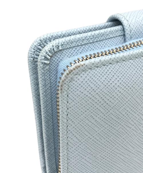 PRADA（プラダ）PRADA (プラダ) 2つ折り財布　1ML018 ライトブルーの古着・服飾アイテム