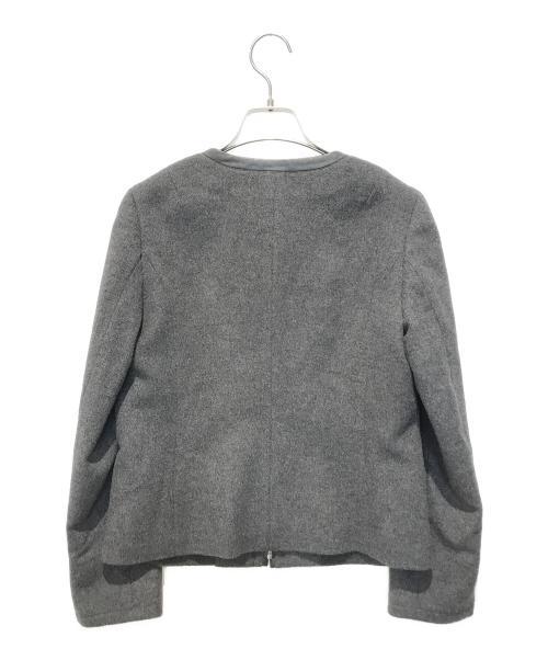 BALMAIN（バルマン）BALMAIN (バルマン) ノーカラーウールジャケット グレー サイズ:7の古着・服飾アイテム