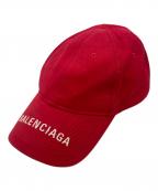 BALENCIAGAバレンシアガ）の古着「ロゴ刺繍キャップ」｜レッド