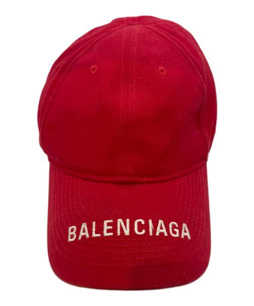 BALENCIAGA（バレンシアガ）BALENCIAGA (バレンシアガ) ロゴ刺繍キャップ レッドの古着・服飾アイテム