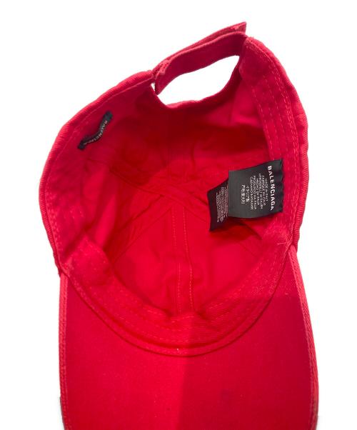 BALENCIAGA（バレンシアガ）BALENCIAGA (バレンシアガ) ロゴ刺繍キャップ レッドの古着・服飾アイテム