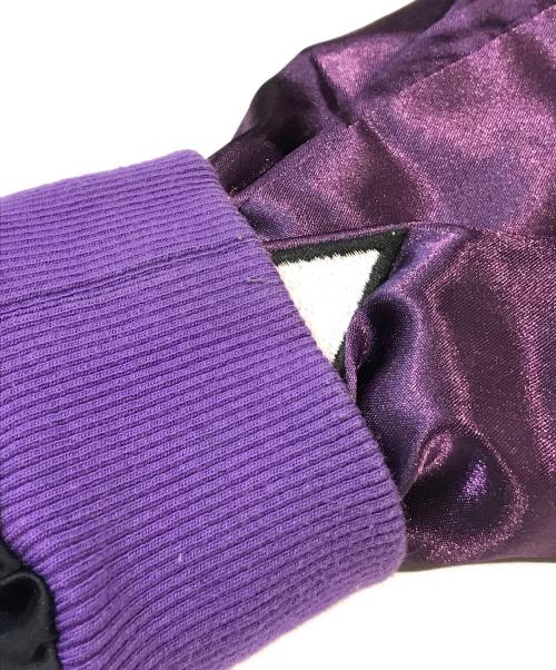 PUNK DRUNKERS（パンクドランカーズ）PUNK DRUNKERS (パンクドランカーズ) 危険第一サテンジャケット パープル サイズ:XLの古着・服飾アイテム