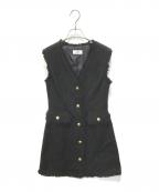 Snidelスナイデル）の古着「ツイードジレミニワンピース」｜ブラック