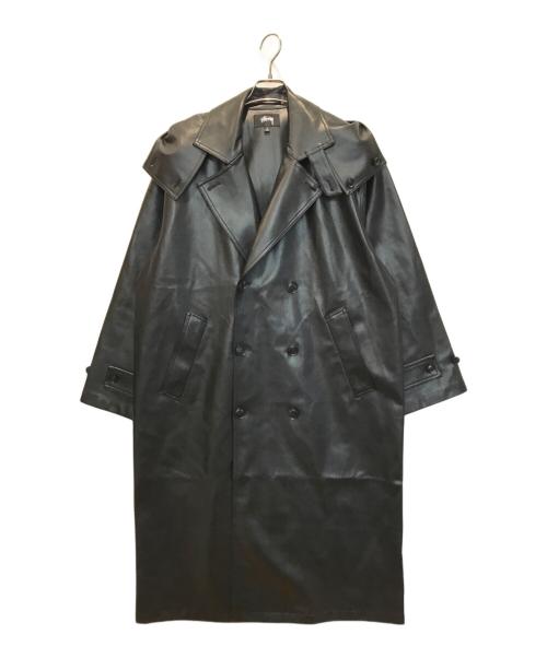 stussy（ステューシー）stussy (ステューシー) Double Breasted Trench Coat　115800 ブラック サイズ:Sの古着・服飾アイテム