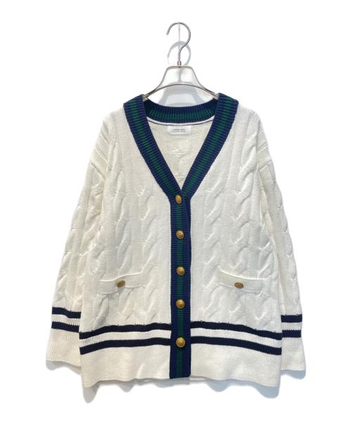 ARPEGE STORY（アルページュストーリー）Arpege story (アルページュストーリー) 配色ラインケーブルカーデ ホワイト サイズ:Mの古着・服飾アイテム