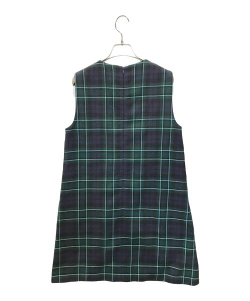 MIU MIU（ミュウミュウ）MIU MIU (ミュウミュウ) タータンチェックミニドレス　MF4613 グリーン サイズ:40の古着・服飾アイテム