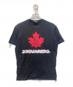 DSQUARED2ディースクエアード）の古着「メープルリーフTシャツ」｜ブラック