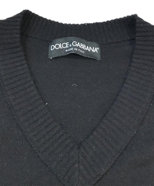DOLCE & GABBANA（ドルチェ＆ガッバーナ）DOLCE & GABBANA (ドルチェ＆ガッバーナ) インサイドアウトVネックニット ブラック サイズ:Lの古着・服飾アイテム