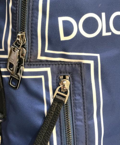 DOLCE & GABBANA（ドルチェ＆ガッバーナ）DOLCE & GABBANA (ドルチェ＆ガッバーナ) クラウンロゴリュック ブルーの古着・服飾アイテム