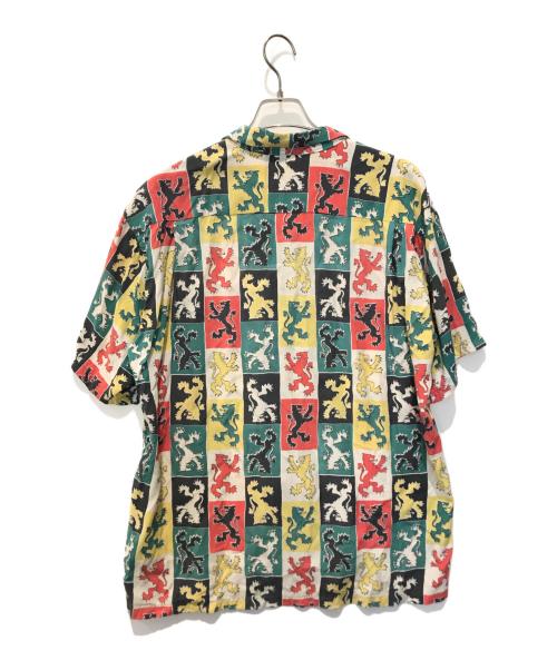 Star OF HOLLYWOOD（スターオブハリウッド）STAR OF HOLLYWOOD (スターオブハリウッド) HIGH DENSITY RAYON OPEN SHIRT “LION RAMPANT” グリーン サイズ:XLの古着・服飾アイテム