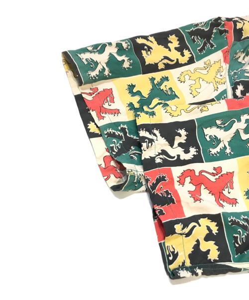 Star OF HOLLYWOOD（スターオブハリウッド）STAR OF HOLLYWOOD (スターオブハリウッド) HIGH DENSITY RAYON OPEN SHIRT “LION RAMPANT” グリーン サイズ:XLの古着・服飾アイテム