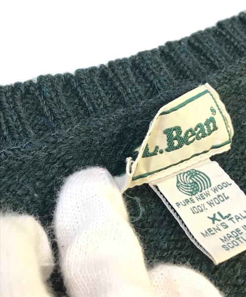 L.L.Bean（エルエルビーン）L.L.Bean (エルエルビーン) エルボーパッチニット グリーン サイズ:XLの古着・服飾アイテム