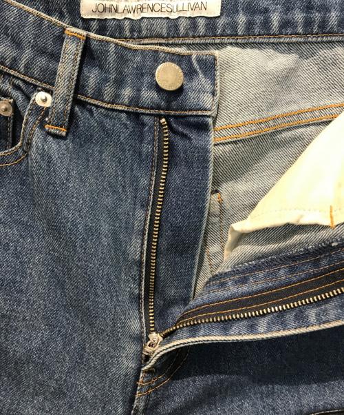 JOHN LAWRENCE SULLIVAN（ジョン ローレンス サリバン）JOHN LAWRENCE SULLIVAN (ジョン ローレンス サリバン) ヴィーガンレザーバイカラーパンツ インディゴ×ブラック サイズ:Sの古着・服飾アイテム