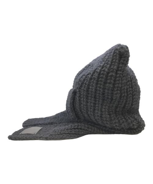 Vivienne Westwood（ヴィヴィアンウエストウッド）Vivienne Westwood (ヴィヴィアンウエストウッド) キャットイヤーフラップニットキャップ ブラックの古着・服飾アイテム