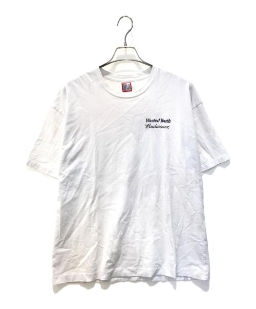WASTED YOUTH（ウェイステッドユース）Wasted Youth (ウエステッド ユース) BUDWEISER (バドワイザー) Tシャツ ホワイト サイズ:XLの古着・服飾アイテム
