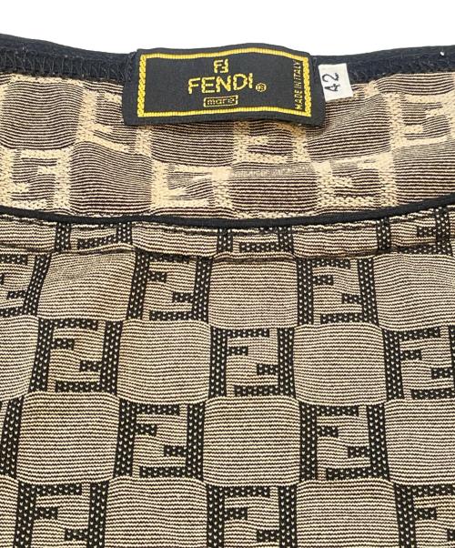 FENDI（フェンディ）FENDI (フェンディ) ズッカ柄Tシャツ ベージュ サイズ:42の古着・服飾アイテム
