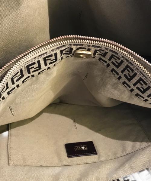 FENDI（フェンディ）FENDI (フェンディ) ズッキーノ柄トートバッグ　8BH238 ブルー×ベージュの古着・服飾アイテム