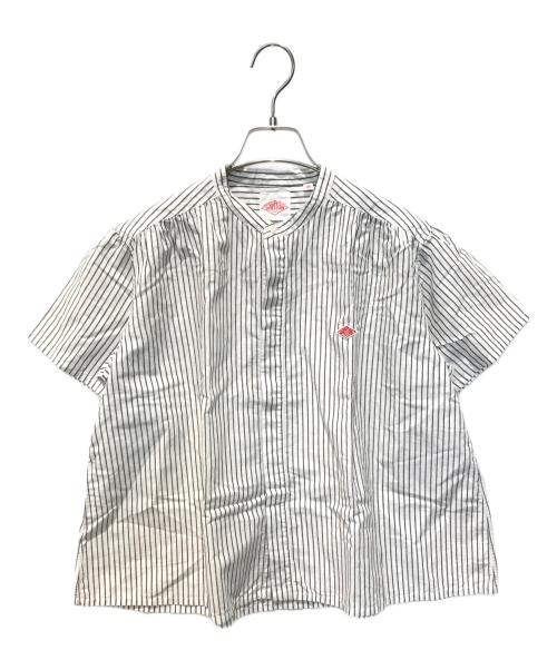 DANTON（ダントン）DANTON (ダントン) バンドカラーコットンリネンシャツ ホワイト サイズ:Sの古着・服飾アイテム