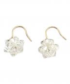 ageteアガット）の古着「クリスタルピアス」｜ブラウン