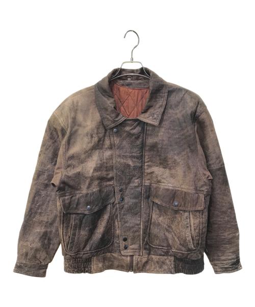 USED（ユーズド）USED (ユーズド) レザージャケット ブラウン サイズ:不明の古着・服飾アイテム