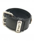 Yves Saint Laurentイヴサンローラン）の古着「レザーブレスレット」｜ブラック