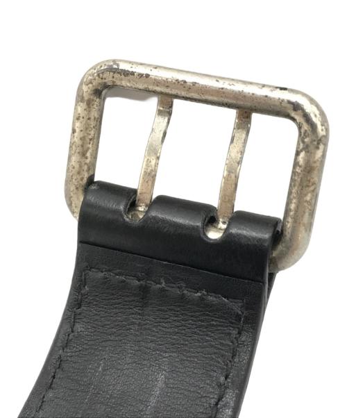 Yves Saint Laurent（イヴサンローラン）Yves Saint Laurent (イヴサンローラン) レザーブレスレット ブラックの古着・服飾アイテム