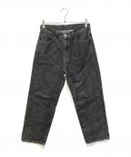 STEVEN ALANスティーブンアラン）の古着「13.5oz デニム 5ポケット バギー テーパード パンツ」｜ブラック