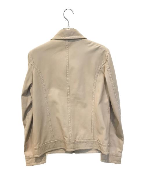 DOLCE & GABBANA（ドルチェ＆ガッバーナ）DOLCE & GABBANA (ドルチェ＆ガッバーナ) ラムレザージャケット ベージュ サイズ:50の古着・服飾アイテム