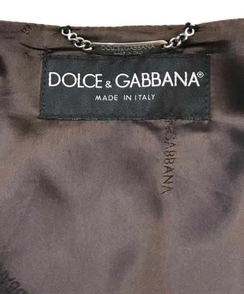 DOLCE & GABBANA（ドルチェ＆ガッバーナ）DOLCE & GABBANA (ドルチェ＆ガッバーナ) ラムレザージャケット ベージュ サイズ:50の古着・服飾アイテム