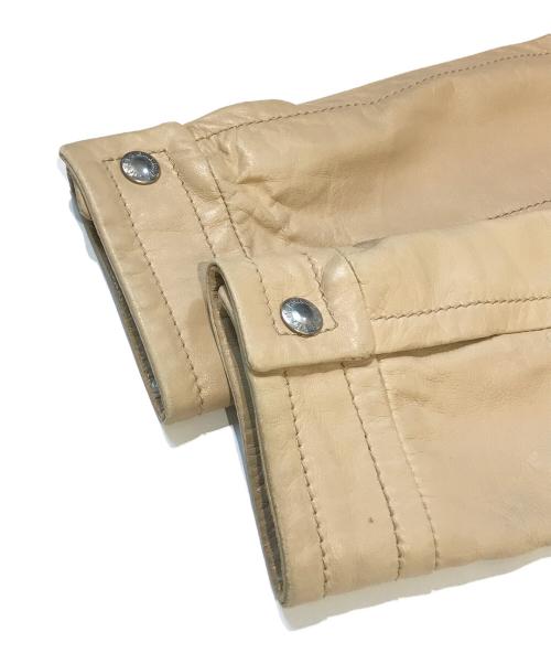 DOLCE & GABBANA（ドルチェ＆ガッバーナ）DOLCE & GABBANA (ドルチェ＆ガッバーナ) ラムレザージャケット ベージュ サイズ:50の古着・服飾アイテム