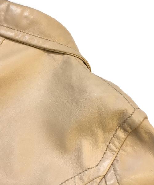 DOLCE & GABBANA（ドルチェ＆ガッバーナ）DOLCE & GABBANA (ドルチェ＆ガッバーナ) ラムレザージャケット ベージュ サイズ:50の古着・服飾アイテム