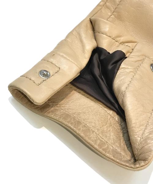 DOLCE & GABBANA（ドルチェ＆ガッバーナ）DOLCE & GABBANA (ドルチェ＆ガッバーナ) ラムレザージャケット ベージュ サイズ:50の古着・服飾アイテム