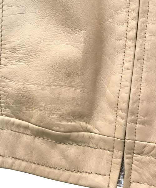 DOLCE & GABBANA（ドルチェ＆ガッバーナ）DOLCE & GABBANA (ドルチェ＆ガッバーナ) ラムレザージャケット ベージュ サイズ:50の古着・服飾アイテム