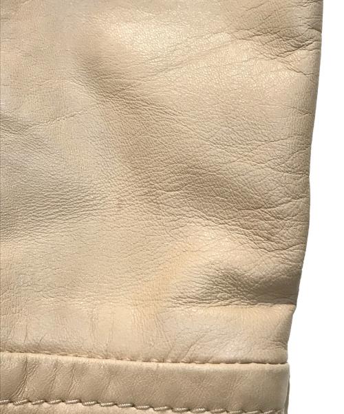 DOLCE & GABBANA（ドルチェ＆ガッバーナ）DOLCE & GABBANA (ドルチェ＆ガッバーナ) ラムレザージャケット ベージュ サイズ:50の古着・服飾アイテム