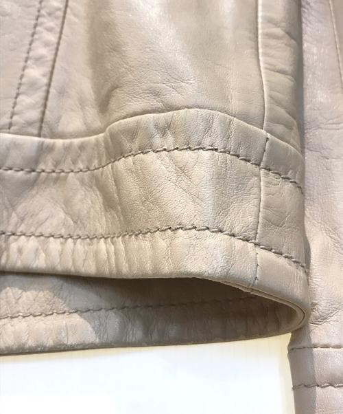 DOLCE & GABBANA（ドルチェ＆ガッバーナ）DOLCE & GABBANA (ドルチェ＆ガッバーナ) ラムレザージャケット ベージュ サイズ:50の古着・服飾アイテム