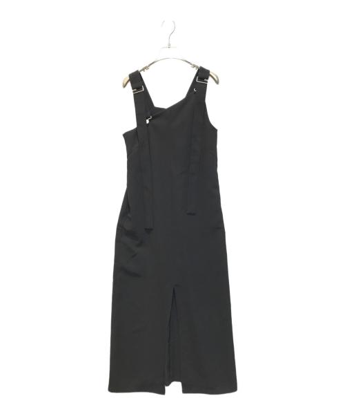 CLANE（クラネ）CLANE (クラネ) スラントラインサロペットワンピース ブラック サイズ:１の古着・服飾アイテム